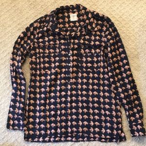 Gap long sleeve fitted boyfriend shirt
